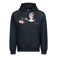 Navy stork with baby girl Urban Hoodie - BarkalooDesign