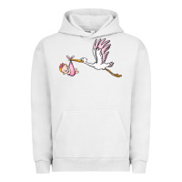 Pigment Lunar Rock stork with baby girl Urban Hoodie - BarkalooDesign