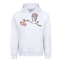 White stork with baby girl Urban Hoodie - BarkalooDesign