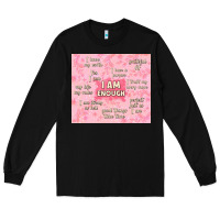 Black i am enough with glitter Long Sleeve Tee - TumblerDesignByShophia