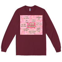 Burgundy i am enough with glitter Long Sleeve Tee - TumblerDesignByShophia