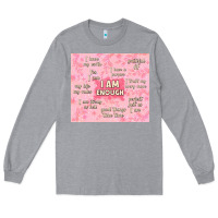 Heather Grey i am enough with glitter Long Sleeve Tee - TumblerDesignByShophia