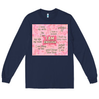 Navy i am enough with glitter Long Sleeve Tee - TumblerDesignByShophia