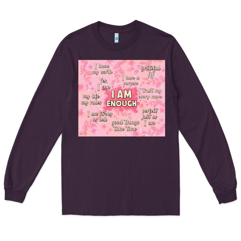I Am Enough With Glitter Long Sleeve Tee by TumblerDesignByShophia | Teevron