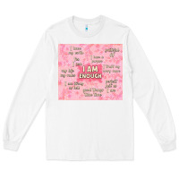 White i am enough with glitter Long Sleeve Tee - TumblerDesignByShophia