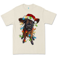 Bone highland cow calf with christmas lights Premium Tee - RanaPortraitStore