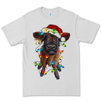 Dove Grey highland cow calf with christmas lights Premium Tee - RanaPortraitStore
