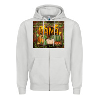 Dove Grey mama pumpkin tumbler Zipper Hoodie - BundleAndBundleShop