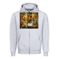 Heather Grey mama pumpkin tumbler Zipper Hoodie - BundleAndBundleShop