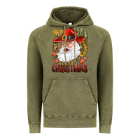Vintage Olive Cowboy Christas Santa Vintage Hoodie - NancyCooperArtShop