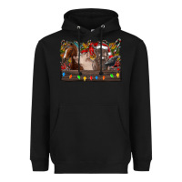 Black festive farmyard gathering Heavyweight Hoodie - CowhideDigitalArt