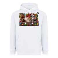 White festive farmyard gathering Heavyweight Hoodie - CowhideDigitalArt