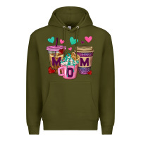 Army Green Western Mom Coffee Cups Premium Hoodie - BundleAndBundleShop