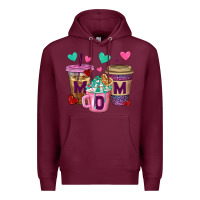 Burgundy Western Mom Coffee Cups Premium Hoodie - BundleAndBundleShop