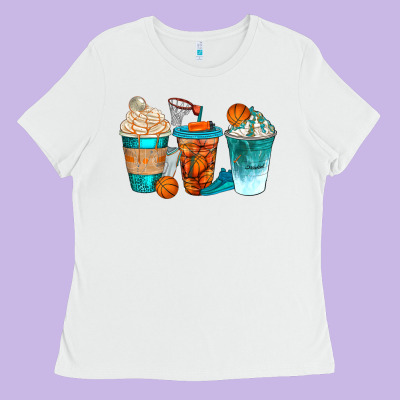 Basketball Coffee Cups Bbs Ladies Tee Designed By Bundleandbundleshop