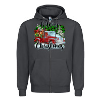 Smoke Merry Christmas Truck With Gifts Zipper Hoodie - FaDigitalArtStudio