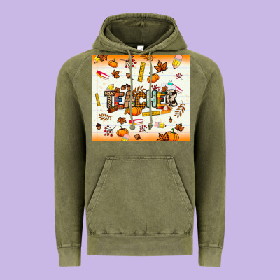 Teacher Fall Vintage Hoodie Designed By Nancycooperartshop