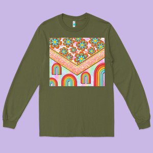 Hippie Rainbow And Daisy Long Sleeve Tee Designed By Tumblerdesignbyshophia