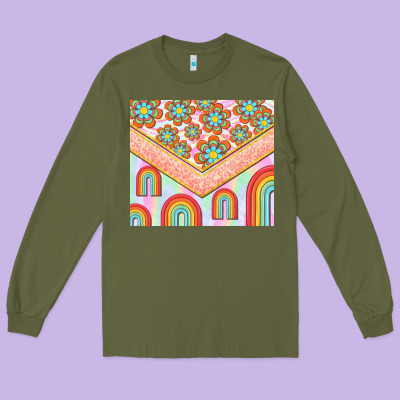 Hippie Rainbow And Daisy Long Sleeve Tee Designed By Tumblerdesignbyshophia