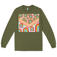 Army Green hippie rainbow and daisy Long Sleeve Tee - TumblerDesignByShophia
