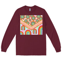 Burgundy hippie rainbow and daisy Long Sleeve Tee - TumblerDesignByShophia