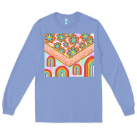 Colony Blue hippie rainbow and daisy Long Sleeve Tee - TumblerDesignByShophia
