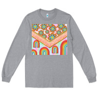 Heather Grey hippie rainbow and daisy Long Sleeve Tee - TumblerDesignByShophia