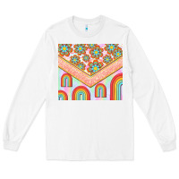 White hippie rainbow and daisy Long Sleeve Tee - TumblerDesignByShophia