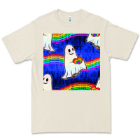 Bone Pride lgbtq ghosts and heart with rainbow seamless Premium Tee - BundleAndBundleShop