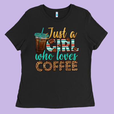 Just A Girl Who Loves Coffee Ladies Tee Designed By Bundleandbundleshop