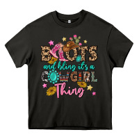 Asphalt boots and bling it's a cowgirl thing Heavy Core Tee - MaliasSmallBusiness