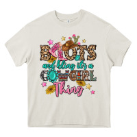Cream boots and bling it's a cowgirl thing Heavy Core Tee - MaliasSmallBusiness