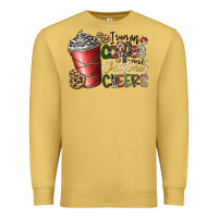 Antique Gold I Run On Coffee And Christmas Cheers Premium Sweatshirt - CowhideDigitalArt