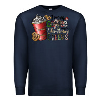 Navy I Run On Coffee And Christmas Cheers Premium Sweatshirt - CowhideDigitalArt