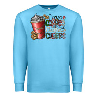 Ocean Blue I Run On Coffee And Christmas Cheers Premium Sweatshirt - CowhideDigitalArt