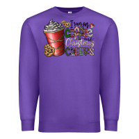 Purple I Run On Coffee And Christmas Cheers Premium Sweatshirt - CowhideDigitalArt