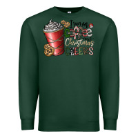 Sports Green I Run On Coffee And Christmas Cheers Premium Sweatshirt - CowhideDigitalArt