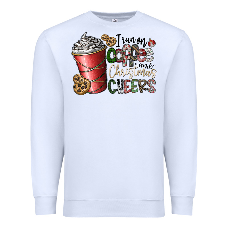 I Run On Coffee And Christmas Cheers Premium Sweatshirt by CowhideDigitalArt | Teevron