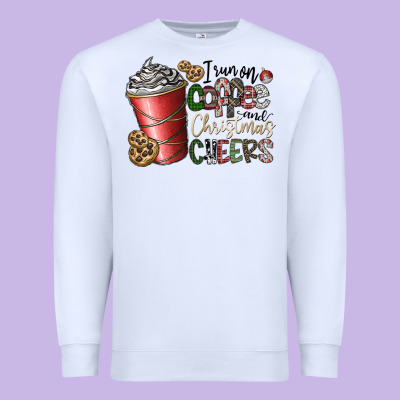 I Run On Coffee And Christmas Cheers Premium Sweatshirt Designed By Cowhidedigitalart