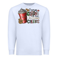 White I Run On Coffee And Christmas Cheers Premium Sweatshirt - CowhideDigitalArt