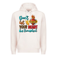 Pale Pink Don't Let Your Heart Be Troupled Premium Hoodie - BundleAndBundleShop