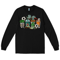 Black Soccer coffee cups Long Sleeve Tee - HowdyJamesFarm