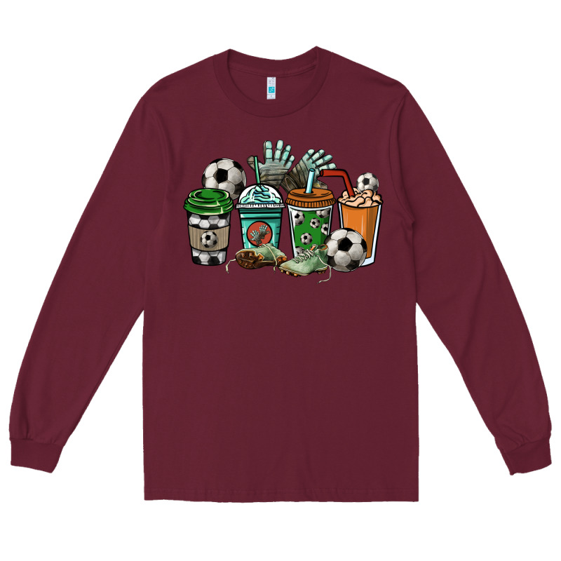 Soccer Coffee Cups Long Sleeve Tee by HowdyJamesFarm | Teevron