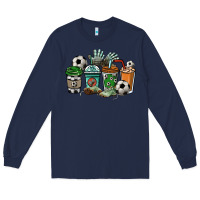Navy Soccer coffee cups Long Sleeve Tee - HowdyJamesFarm