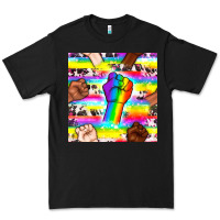 Black Pride lgbtq hands with cowhide seamless pattern Premium Tee - BundleAndBundleShop