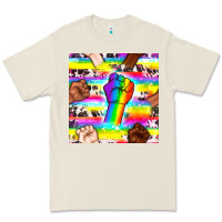 Bone Pride lgbtq hands with cowhide seamless pattern Premium Tee - BundleAndBundleShop