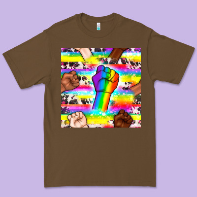 Pride Lgbtq Hands With Cowhide Seamless Pattern Premium Tee Designed By Bundleandbundleshop