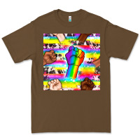 Cacao Pride lgbtq hands with cowhide seamless pattern Premium Tee - BundleAndBundleShop