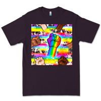 Plum Pride lgbtq hands with cowhide seamless pattern Premium Tee - BundleAndBundleShop