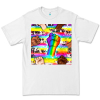 White Pride lgbtq hands with cowhide seamless pattern Premium Tee - BundleAndBundleShop